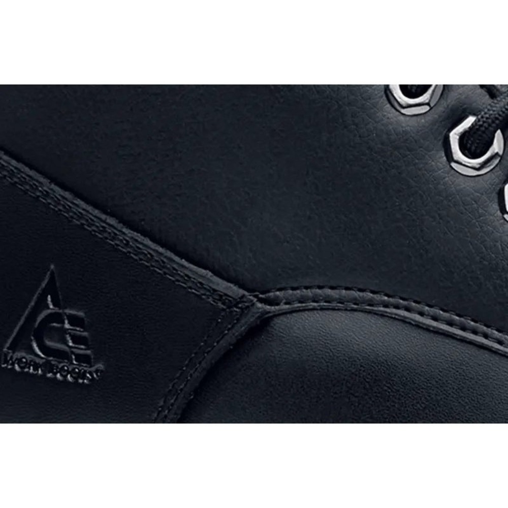 Shoes for Crews August Soft Toe Workboots Women's Black Leather Lace Up Sz 11 M - Picture 9 of 13